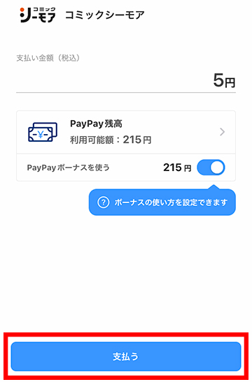 PayPayのお支払い画面