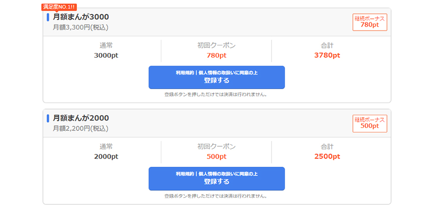 まんが王国の月額コースに登録する際の注意点