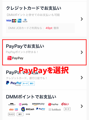 PayPayを選択する