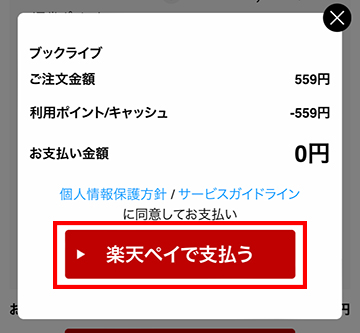 楽天ペイで支払う